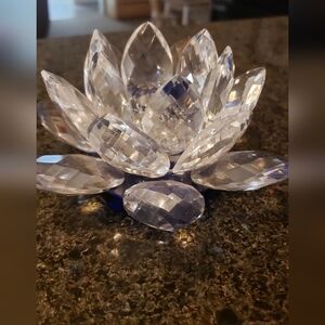 Crystal Lotus Candle Holder Decor Home Holiday Gift